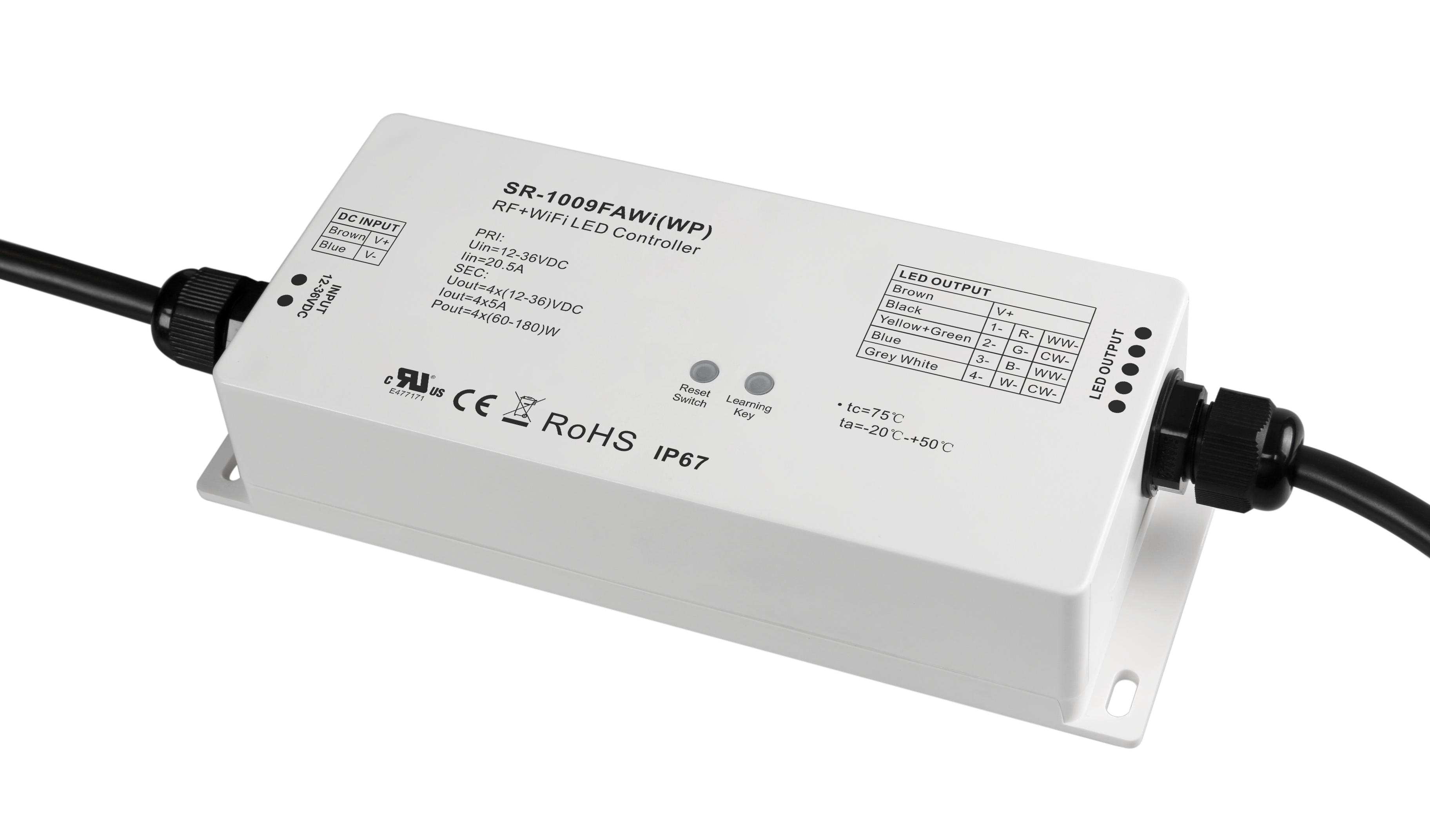 Waterproof RF&WiFi RGBW LED Controller SR-1009FAWiWP