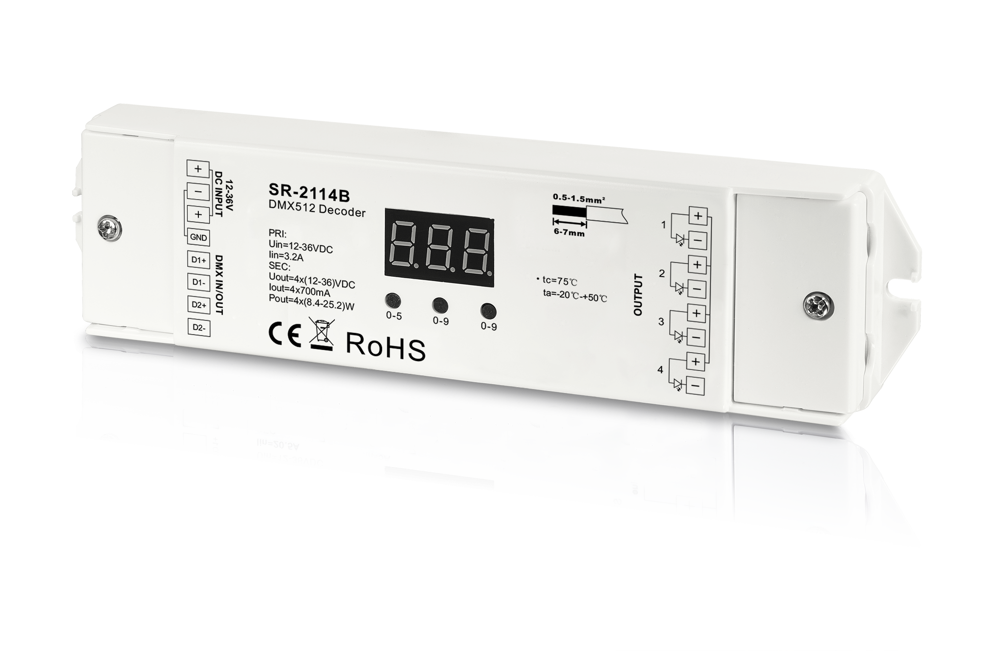 DMX 512 Decoder 4CH CV