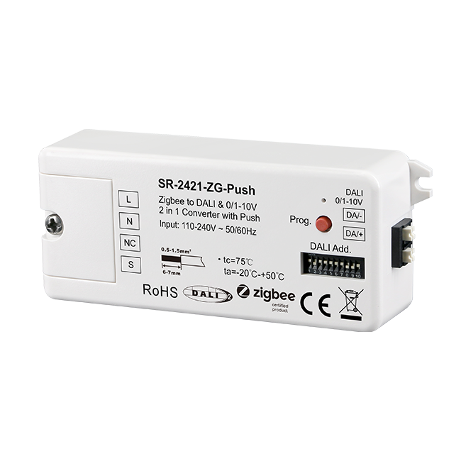 Zigbee＋Push to DALI & 0/1-10V Converter SR-2421-ZG-Push