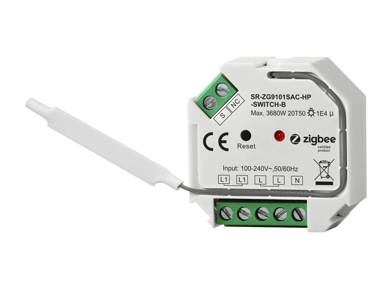 Le SR-ZG9101SAC-HP-Switch-B est un module innovant avec interface de  contrôle ZigBee et sortie relais 16A basée sur le protocole