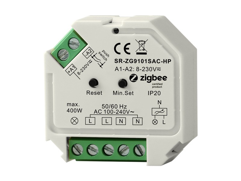 Dimmer ZigBee Controller SR-ZG9101CS Taster 12-36V/DC 1x 8A LEDs 96-288W 