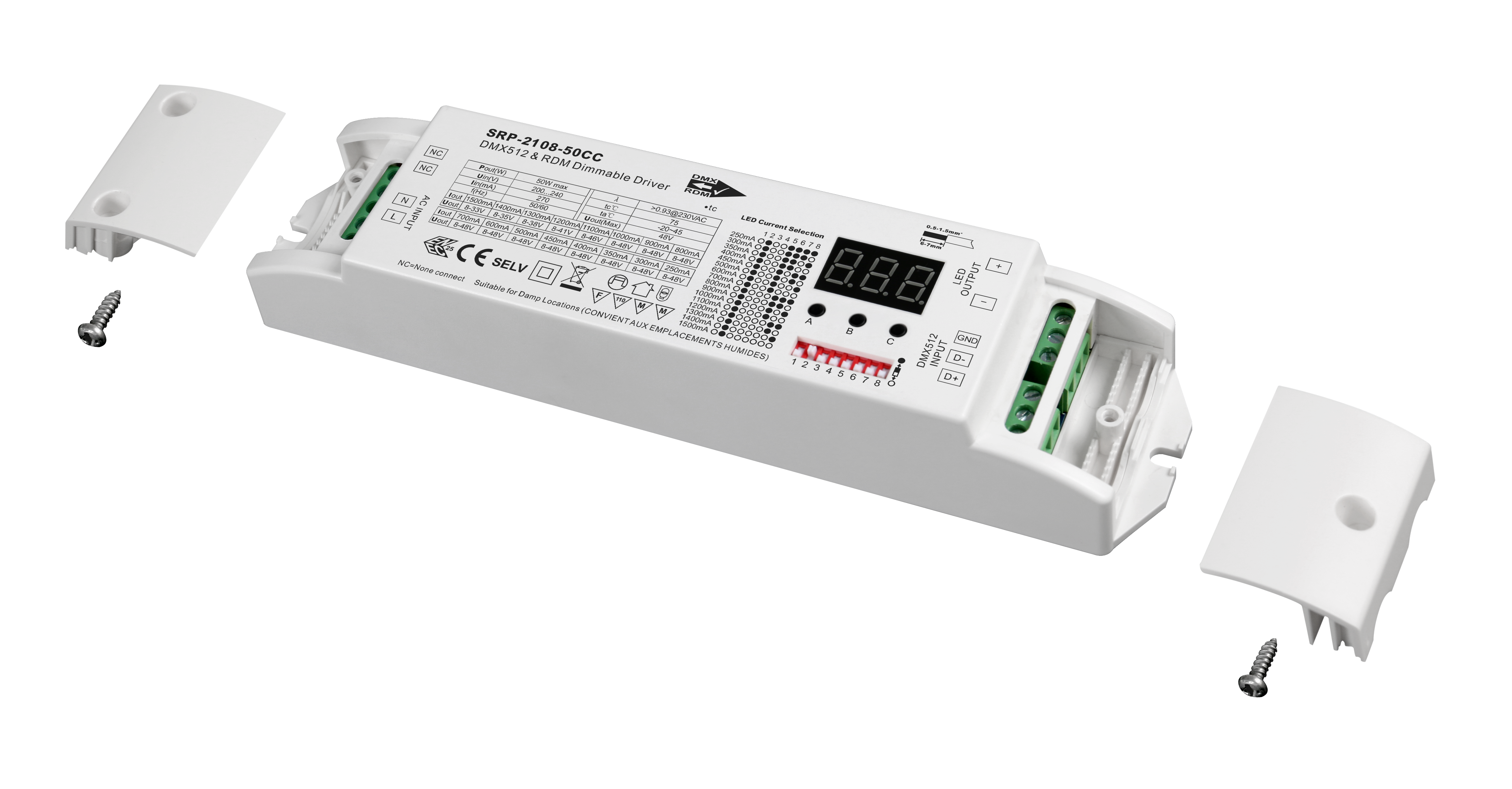 50W Constant Current DMX LED Driver SRP-210850CC