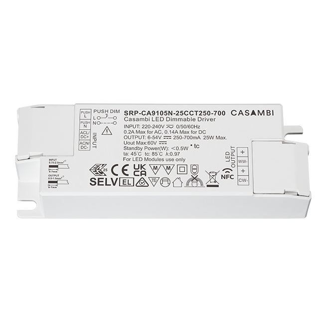 Casambi 25W 2CH NFC Enabled LED Driver (Constant Current) SRP