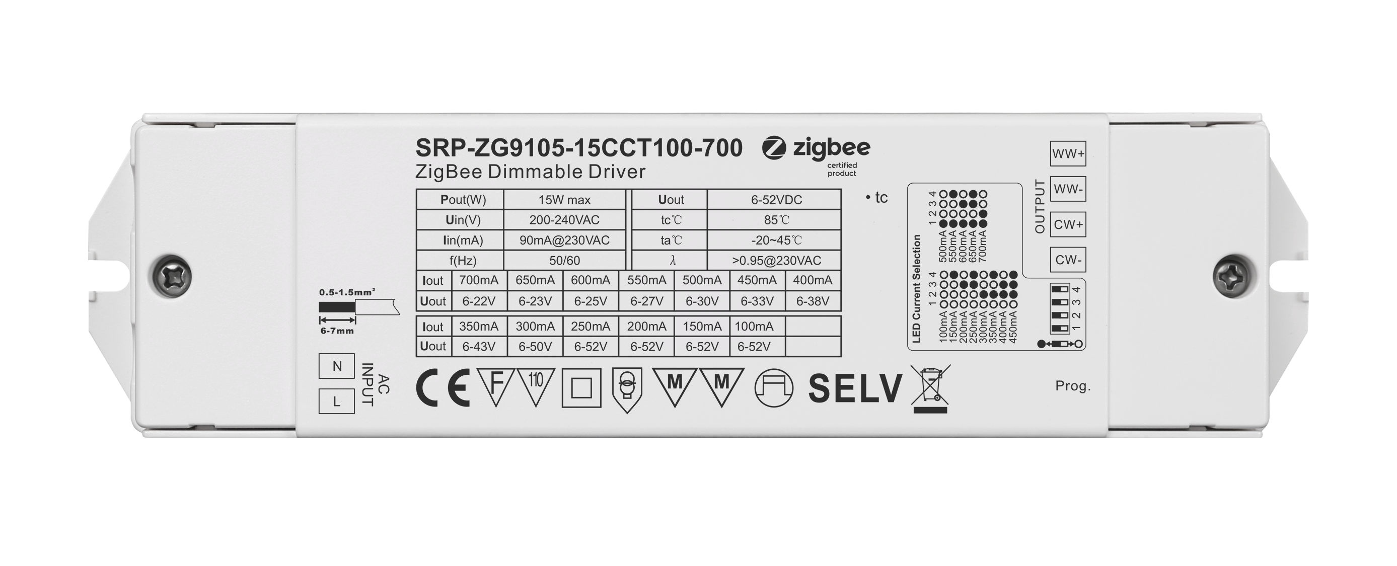 2 Channels 15W Constant Current ZigBee LED Color Temperature