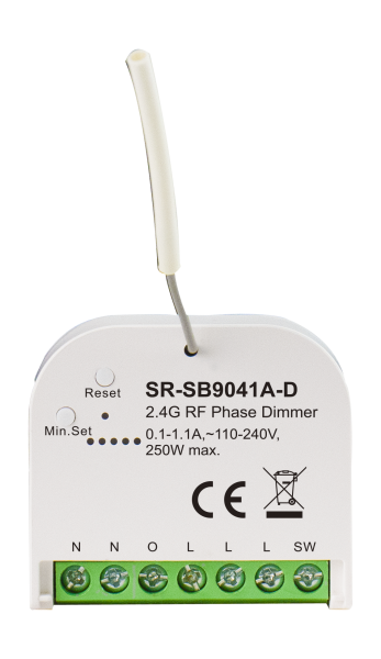 2.4G Mesh Mini AC Triac Phase-Cut Dimmer Single Live Wire with Power-Metering SR-SB9041A-D