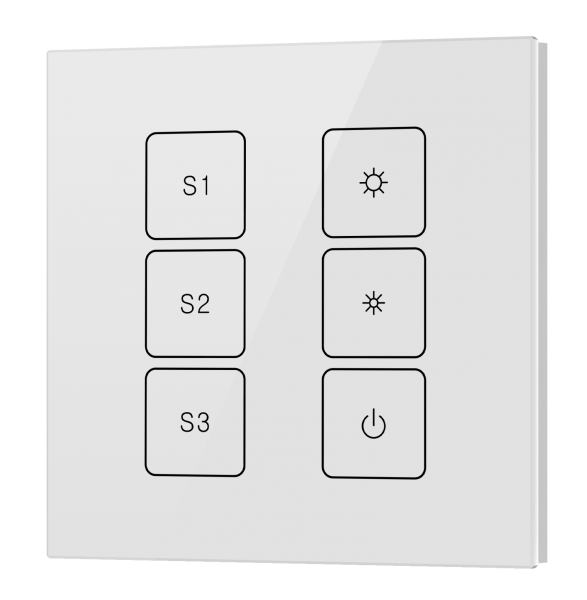 3-Scenes DALI Wall Switch Touch Panel SR-2422T6-DIM-G1-S3