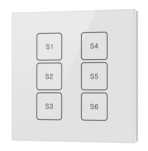 6-Key DALI Wall Switch Touch Panel SR-2422T6-DIM-G1-S6