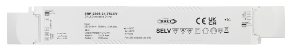 75W  1 Channel 24VDC DALI DT6 LED Constant Voltage Driver SRP-2305-24-75LCV