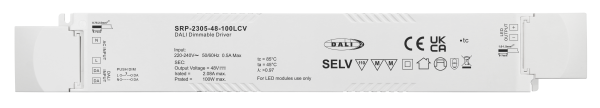 100W  1 Channel 48VDC DALI DT6 LED Constant Voltage Driver SRP-2305-48-100LCV
