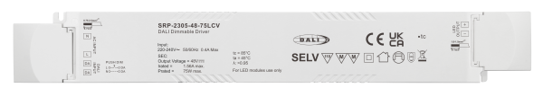 75W 1 Channel 48VDC DALI DT6 LED Constant Voltage Driver SRP-2305-48-75LCV