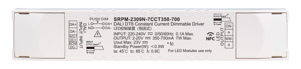 7W Mini DALI DT8 NFC LED Driver (Constant Current) SRPM-2309N-7CCT350-700