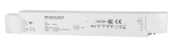 75W 2 Channels 24VDC  DALI DT8 LED Constant Voltage Driver SRP-2309-24-75LCVT