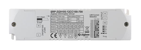 12W Constant Current ZigBee LED Dimmable Driver SRP-ZG9105-12CC100-700