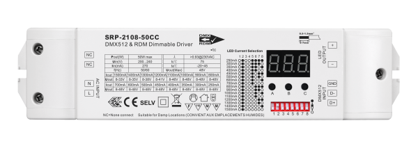 50W Constant Current DMX LED Driver SRP-2108-50CC