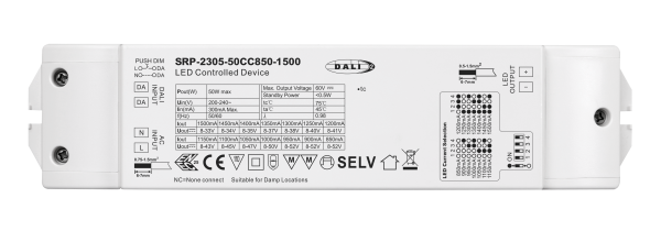 50W DALI DT6 Constant Current LED Driver SRP-2305-50CC850-1500