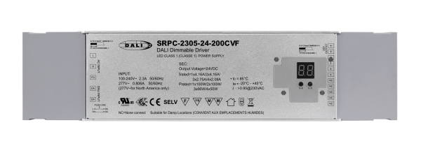 200W  4 Channels 24VDC DALI DT6 LED Constant Voltage Driver SRPC-2305-24-200CVF