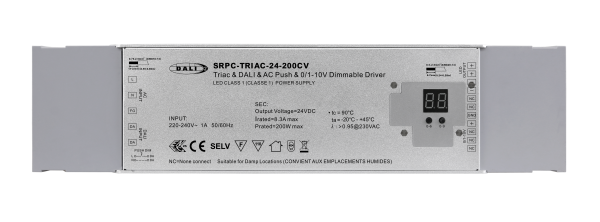 200W  24VDC DALI DT6 Triac Constant Voltage Dimmable Driver With 4 Dimming Interfaces In 1 SRP-TRIAC-24-200CV