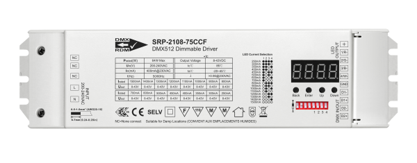 4 Channels DMX 75W Dimmable RGBW LED Driver SRP-2108-75CCF