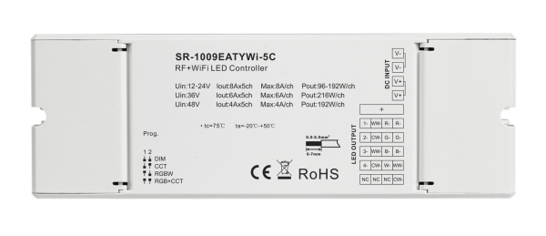 4 in 1 RF+WiFi+Push Dim LED Controller SR-1009EATYWi-5C 