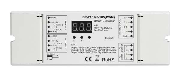 DMX To 0-10V/PWM SR-2102(0-10V/PWM)