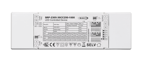30W DALI DT6 LED Driver (Constant Current) SRP-2305-30CC250-1000