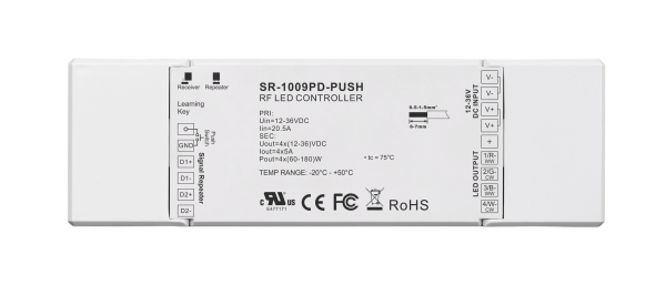 4CHx5A Constant Volt RF Controller with Receiver+Repeater Mode SR-1009NPD-PUSH