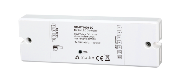 Matter Thread RGBCCT RGBCW LED CV Controller SR-MT1029-5C