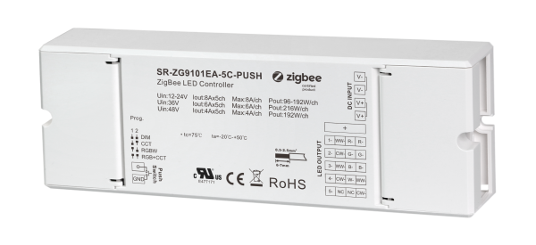 4x8A DIM CCT RGBW RGBCCT 4 Modes in 1 Zigbee LED Controller SR-ZG9101EA-5C-PUSH