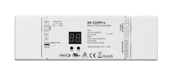 Constant Current Multi-functional 6 in1 PRO 4 Channels DALI DT8 LED Controller SR-2309PRO3
