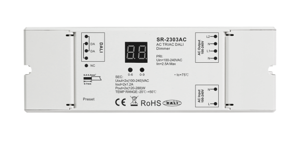 2 Channels AC Triac DALI Dimmer SR-2303AC