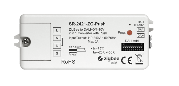 Zigbee＋Push to DALI＋0/1-10V Converter SR-2421-ZG-Push