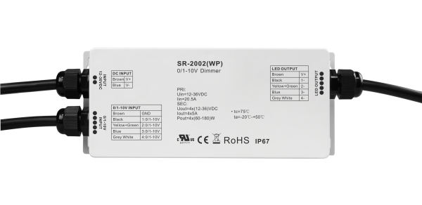 Waterproof 4 Channel 0/1-10V LED Dimmer SR-2002(WP)