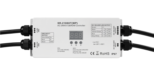 DMX/RDM High Volt LED Strip Controller SR-2108HT(WP)-EU