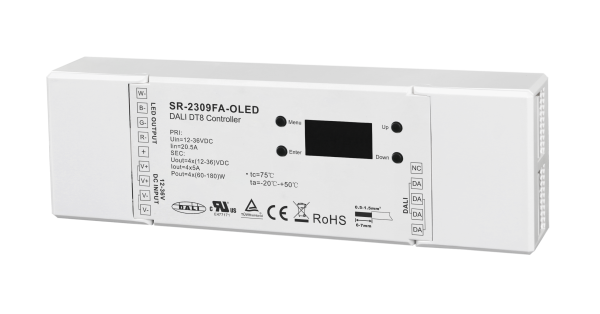 DALI Certified DT8 Dimmer with Built-in DALI Master Function SR-2309FA-OLED