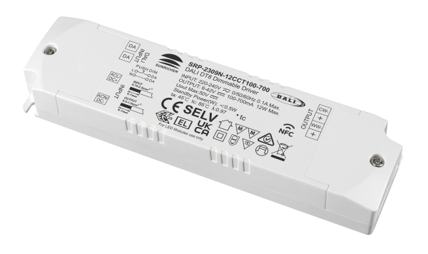12W NFC Programmable DALI DT8 LED Driver (Constant Current) SRP-2309N-12CCT100-700