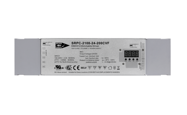 4 Channels Constant Voltage RDM Enabled DMX 200W Dimmable LED Driver SRPC-2108-24-200CVF