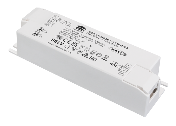 36W NFC Programmable DALI DT8 LED Driver (Constant Current) SRP-2309N-36CCT350-1050