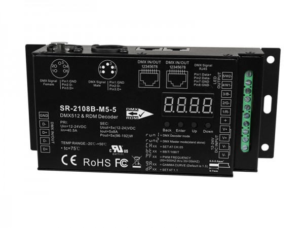 Master Slave Modes Switchable DMX512 & RDM Controller SR-2108B-M5-5/3