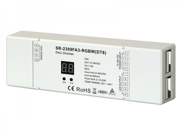 Constant Current 350mA RGBW DT8 DALI Dimmer SR-2309FA3-RGBW