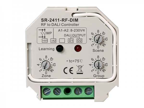 RF to DALI Wireless Single Color Controller with PUSH SR-2411-RF-DIM