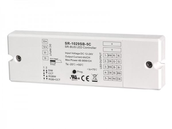 DIM CCT RGBW RGB+CCT 4 in 1 Constant Voltage Bluetooth LED Dimmer LED Driver SR-SB1029-5C