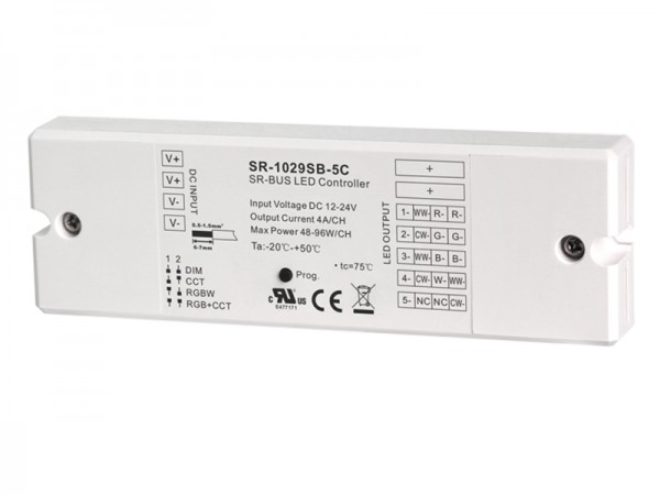 DIM CCT RGBW RGB+CCT 4 in 1 Constant Voltage Bluetooth LED Dimmer LED Driver SR-SB1029-5C