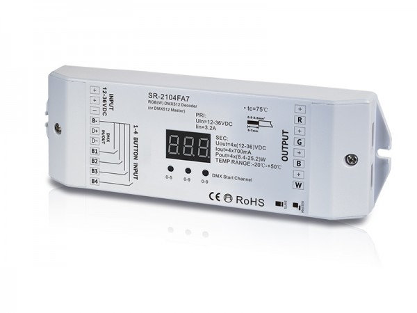 Push Switch Compatible Constant Current DMX512 Decoder SR-2104FA7