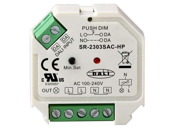 DALI + Push AC Phase Cut Dimmer SR-2303SAC-HP
