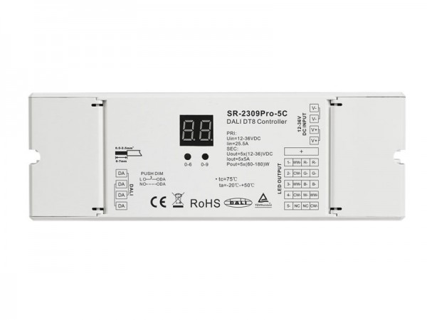 7 in 1 Multi-addresses Enabled Professional DALI DT8 LED Controller SR-2309PRO-5C