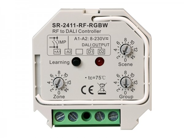 RF to DALI DT8 Group & Scene Controller for RGBW SR-2411-RF-RGBW