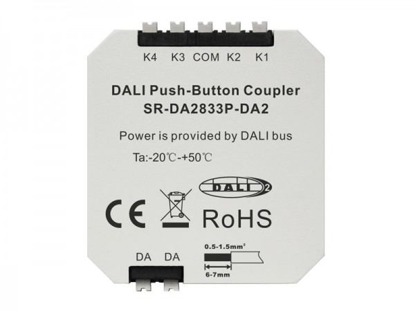DALI-2 Certified DALI Push Button Coupler SR-DA2833P-DA2