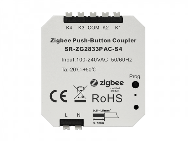 Zigbee PUSH-button Coupler for Scene Control SR-ZG2833PAC-S4