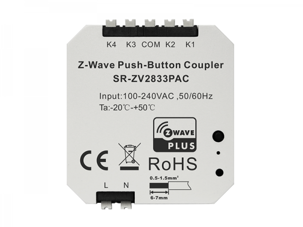 Z-Wave Push-button Coupler SR-ZV2833PAC