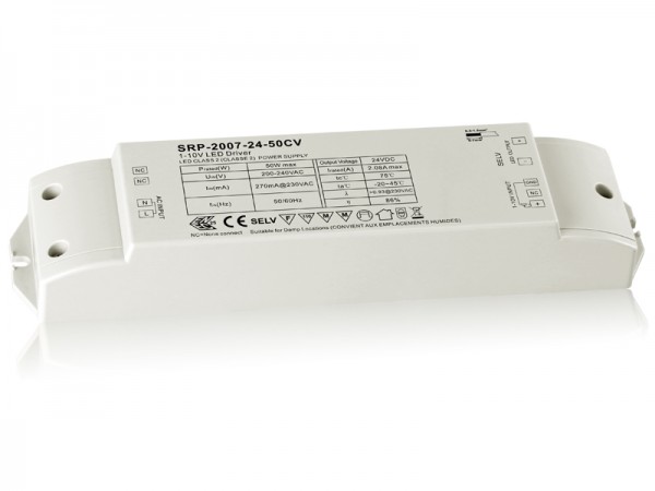 50W Constant Voltage 0/1-10V LED Driver SRP-2007-24-50CV